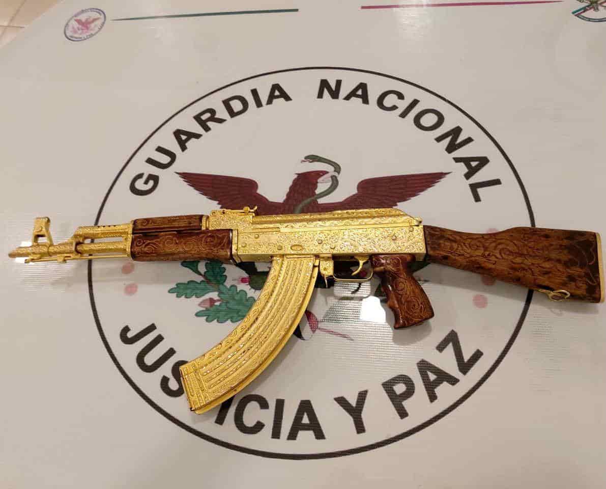 Decomisa Guardia Nacional Fusil Ak Chapado En Oro En Guanajuato