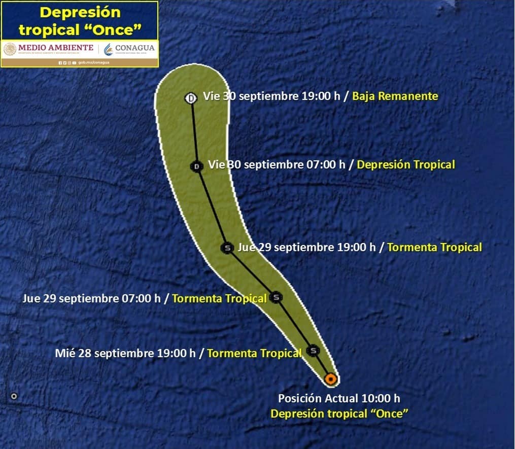 Depresión tropical Once se forma en el Atlántico