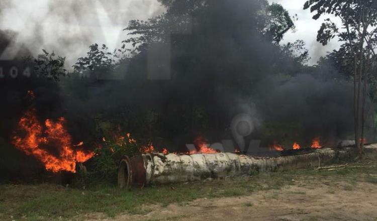 Se incendia tubería en Río Viejo... eran para el drenaje de la localidad