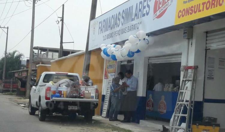 Asaltan farmacia Similares en el Cedro, Nacajuca