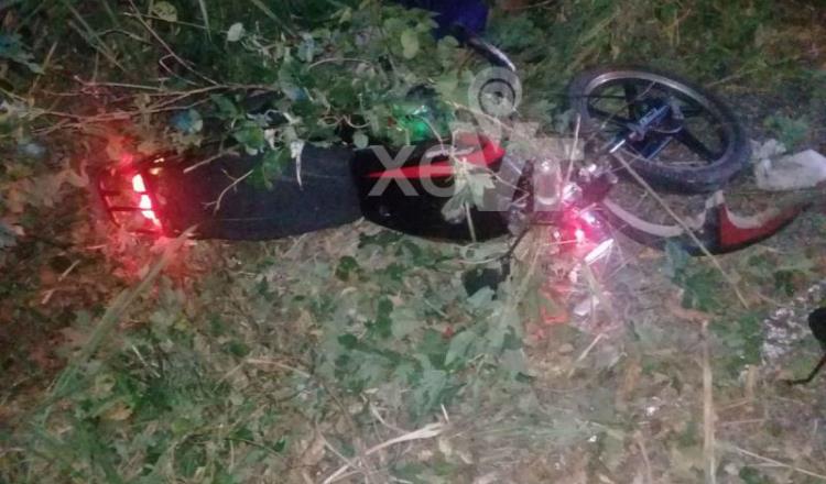 Muere motociclista tras accidentarse en la Villahermosa-Jalapa