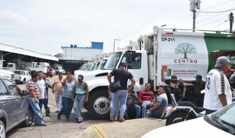 Paran por 8 horas trabajadores de limpia de Villahermosa