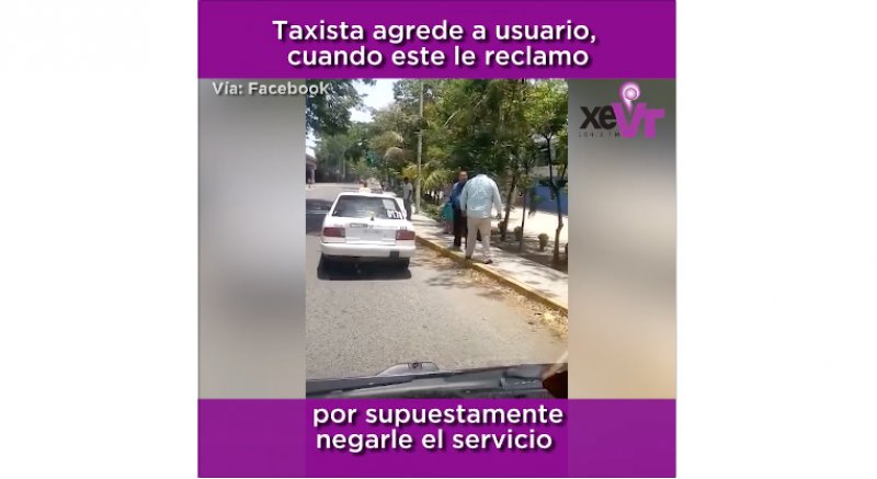 Taxista golpea a usuario 