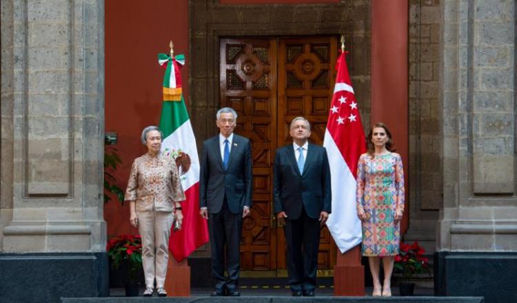 Plantea Obrador establecer una alianza y estrategias de trabajo con primer ministro de la República de Singapur