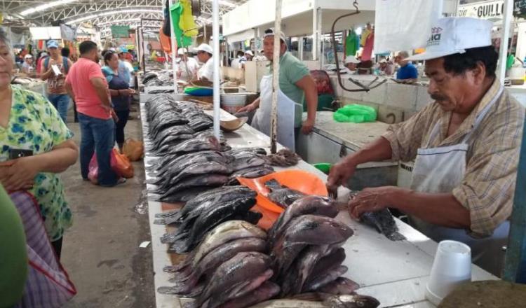 Bajan ventas de pescados y mariscos en el Pino Suárez