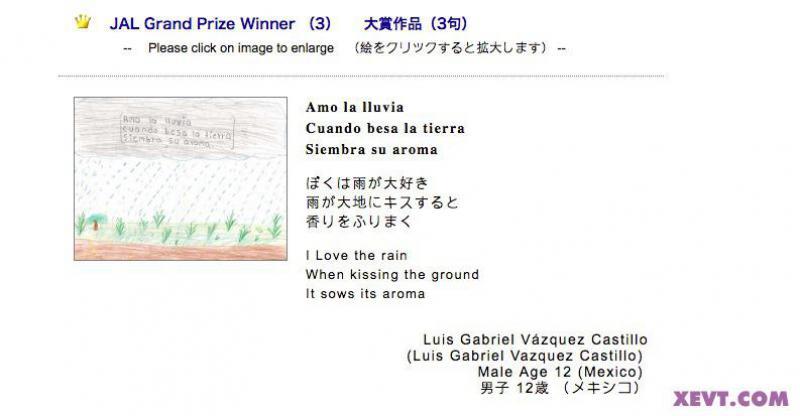 Aerolíneas de Japón entrega premio de poesía a niño Tabasqueño