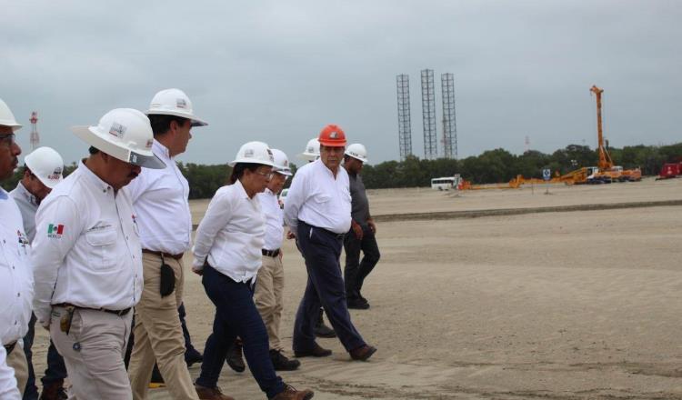 Reporta SENER avance del 75% en acondicionamiento del terreno de la refinería de Dos Bocas