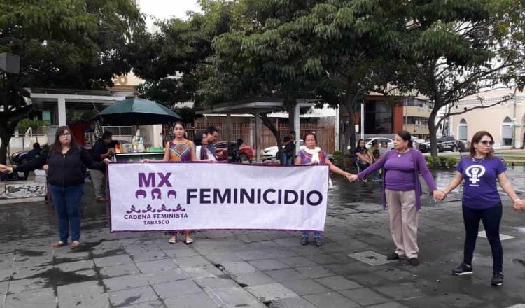 Realizan en Tabasco la ‘Cadena Feminista’ en contra de la violencia hacia la mujer