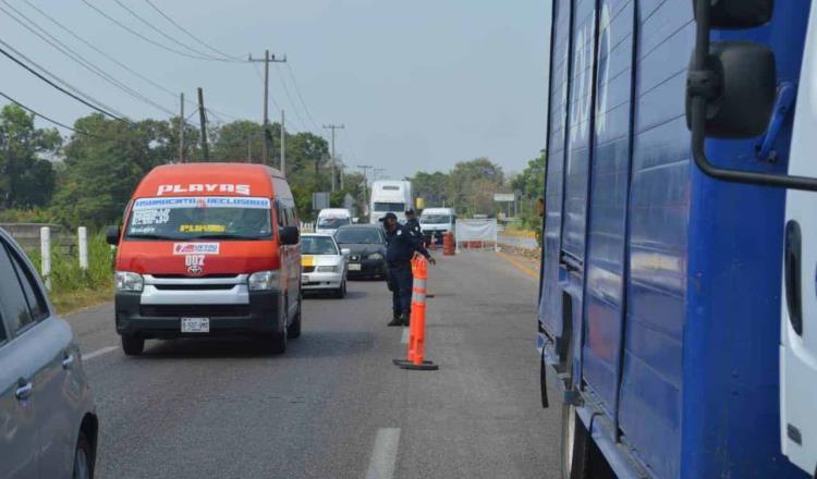 Habilitan tercer filtro sanitario ahora en la carretera Villahermosa-Teapa