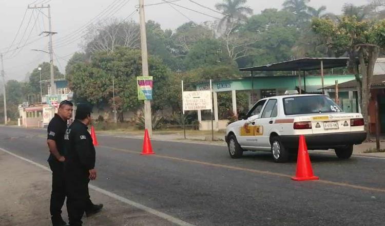 Instalan filtro sanitario en carretera a Frontera, a la altura de Santa Cruz