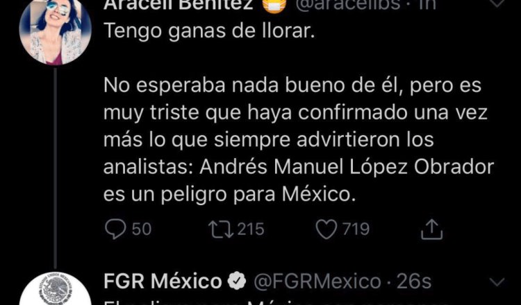 Investiga FGR mensaje que ofendió a usuaria en Twitter desde su cuenta oficial