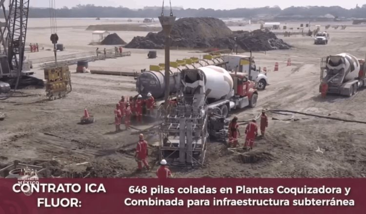 Refinería de Dos Bocas reporta avance en infraestructura subterránea