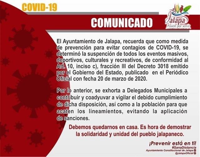 Exhortan en Jalapa a delegados municipales a vigilar que no se concurran eventos masivos