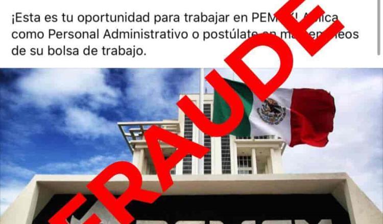 Alerta PEMEX fraude por supuesta oferta laboral en redes sociales