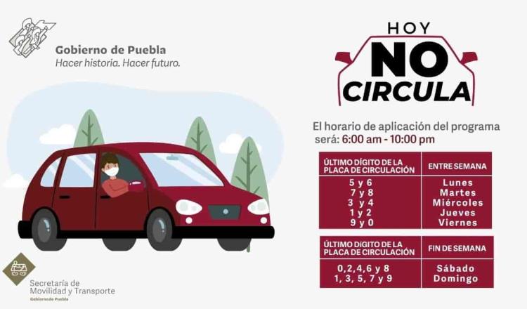 Anuncian en Puebla el ‘hoy no circula’ hasta que termine contingencia