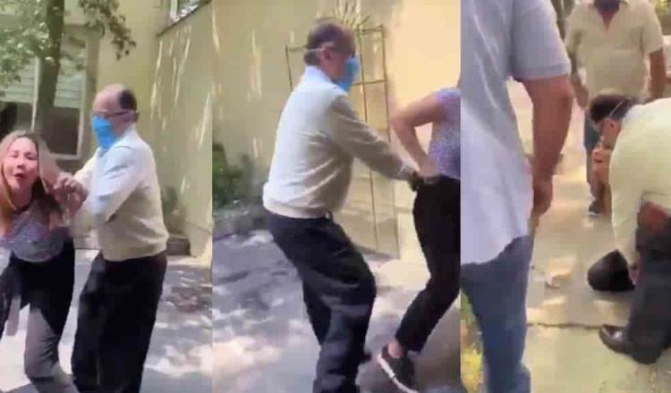 Captan en video a notario de EDOMEX agrediendo a su esposa, luego se disculpa