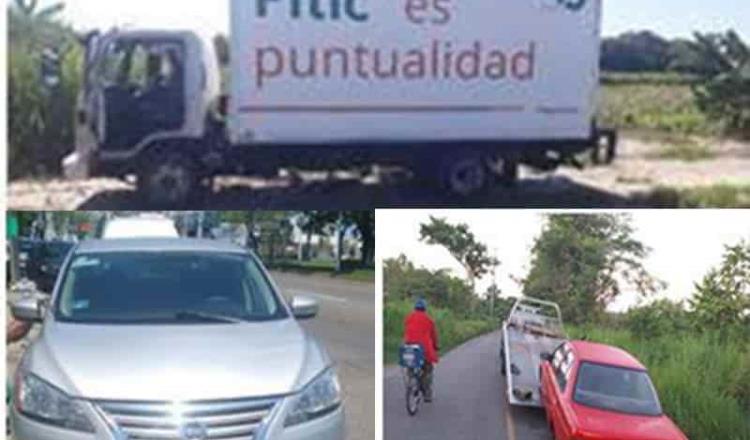 En hechos distintos, recuperan tres vehículos robados en el municipio de Centro