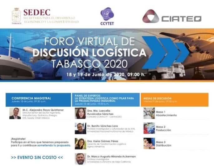 SEDEC realiza foro virtual sobre logística en Tabasco; destaca que la entidad es la puerta de entrada al Sureste