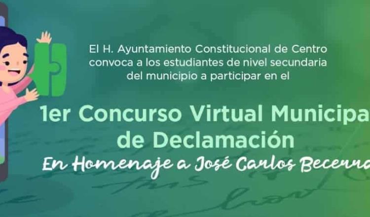 Convoca Centro a 1er Concurso Virtual Municipal de Declamación en homenaje a “José Carlos Becerra”