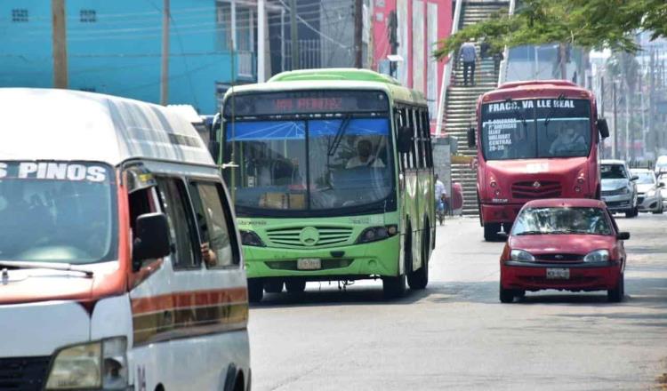 El lunes termina el Hoy No Circula en el transporte público en Tabasco; sólo podrán operar hasta el 50% de su capacidad