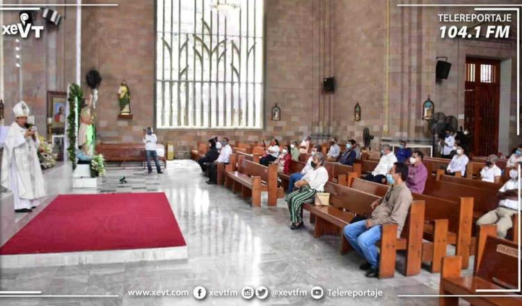 Realizan misa con feligreses después de tres meses en Tabasco; celebran 456 aniversario de Villahermosa