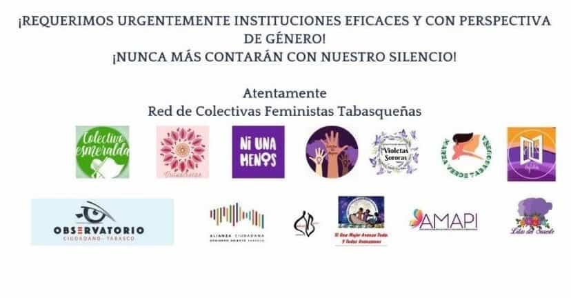 Exige red de colectivas feministas de Tabasco justicia pronta y expedita tras agresión y muerte de hermanas de Nacajuca