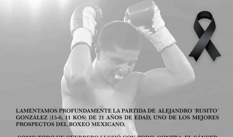 Fallece pugilista Rusito González, víctima de cáncer en los ganglios; era considerado un promesa en el boxeo mexicano