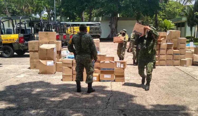 Distribuye Ejército 9 toneladas de insumos médicos a hospitales de Tabasco