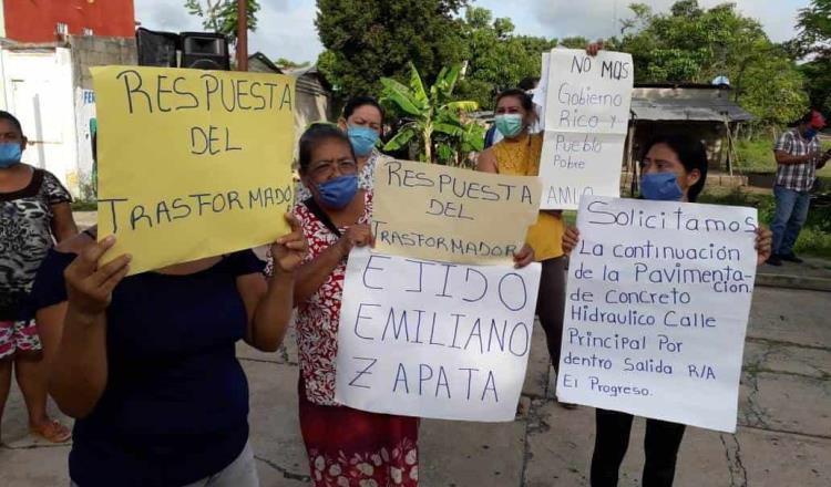 Habitantes de ejido Emiliano Zapata de Jalapa solicitan transformador y reparación de calles