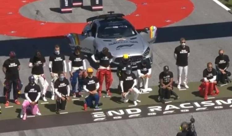 Se arrodillan pilotos de la Fórmula 1 contra el racismo durante el Gran Premio de Austria