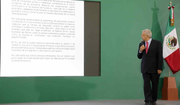 Celebra Andrés Manuel que escritores y periodistas se agrupen para proponer una alianza opositora con miras al 2021