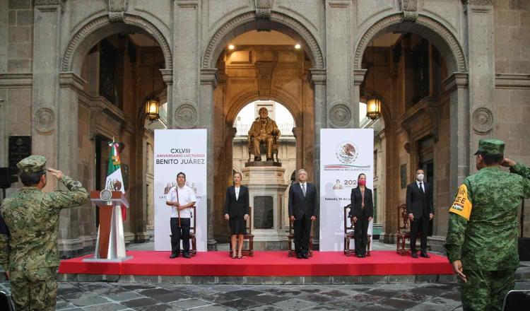 Conmemoran desde Palacio Nacional el 148 aniversario luctuoso del ‘Benemérito de las Américas’