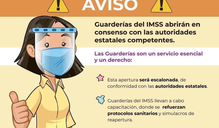 Aclara IMSS que reapertura de sus guarderías será sólo con consenso de estados