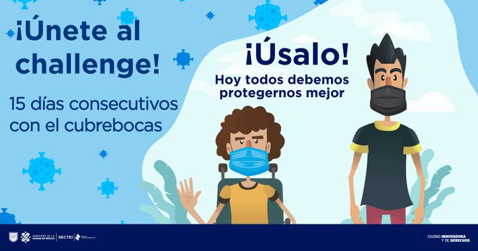 En tendencia se convierte el #CubrebocasChallenge con el que usuarios de redes sociales buscan disminuir contagios de covid