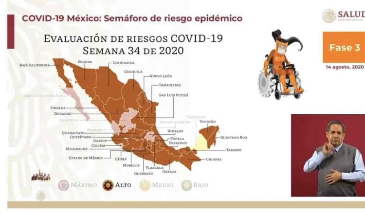 Anuncia Salud federal semáforo naranja para Tabasco