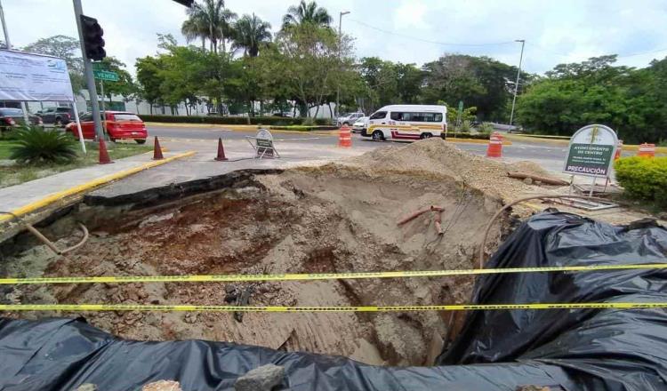 Reporta SAS atención de entre 70 y 75 socavones en diferentes puntos de Villahermosa