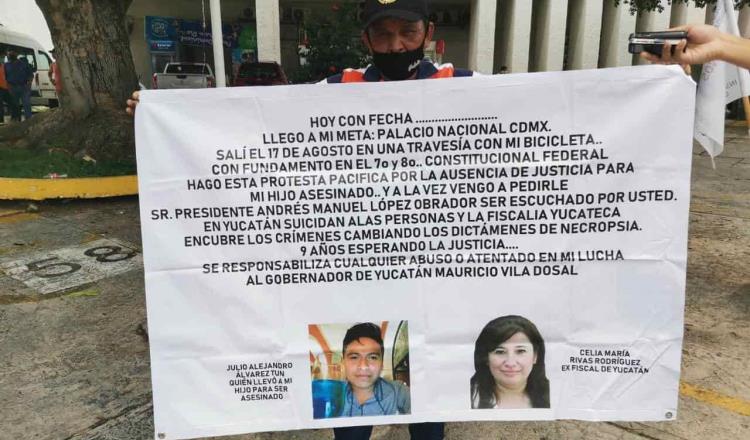 Arriba a Tabasco activista de Quintana Roo que denuncia a Fiscalía de Yucatán de encubrir homicidio de su hijo