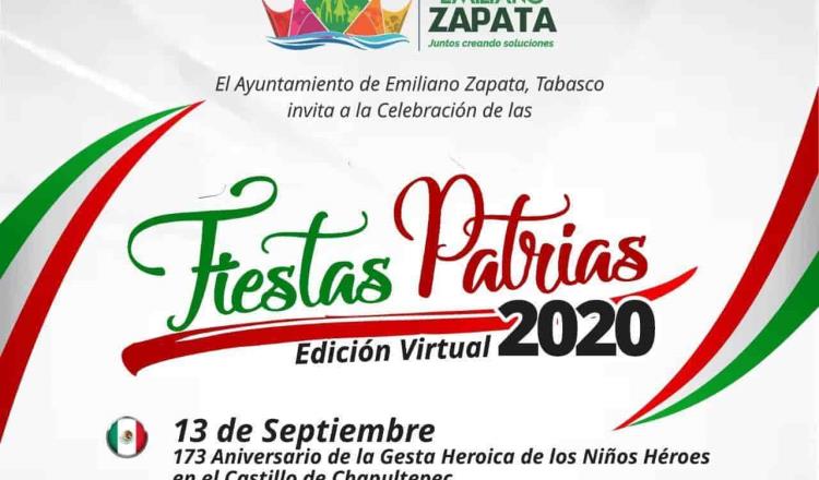 Fiestas patrias en Emiliano Zapata, serán sin público y transmitidas por redes sociales