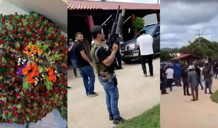 Envía Caro Quintero corona de flores al funeral de “El Mono”, quien fue despedido con disparos al aire
