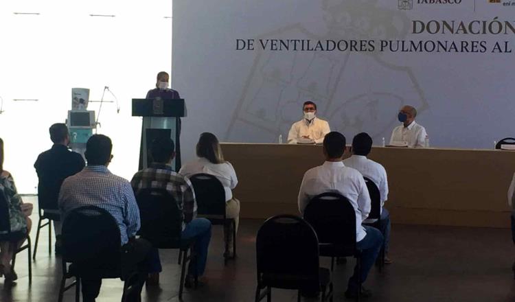 Dona ENI México a Gobierno de Tabasco 10 ventiladores pulmonares para pacientes con Covid-19