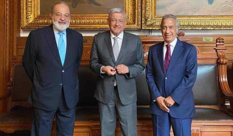 Se reúne AMLO con Carlos Slim y Miguel Rincón en Palacio Nacional