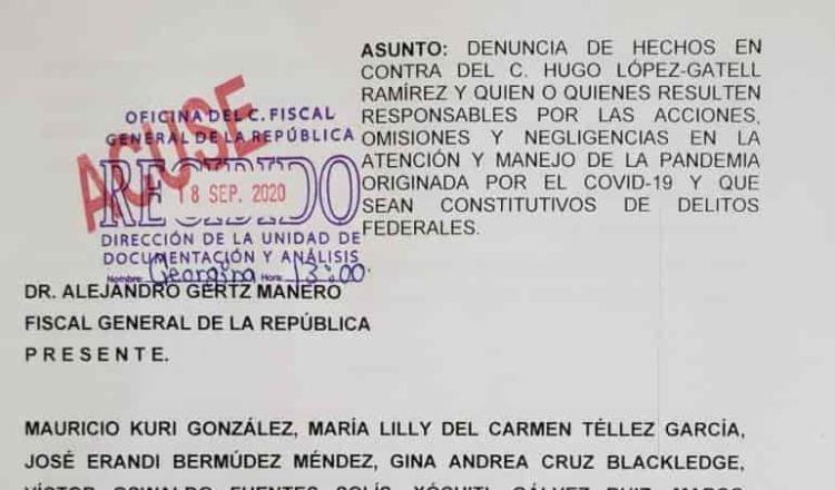 Senadores del PAN vuelven a denunciar a López-Gatell ante FGR por su manejo de la pandemia