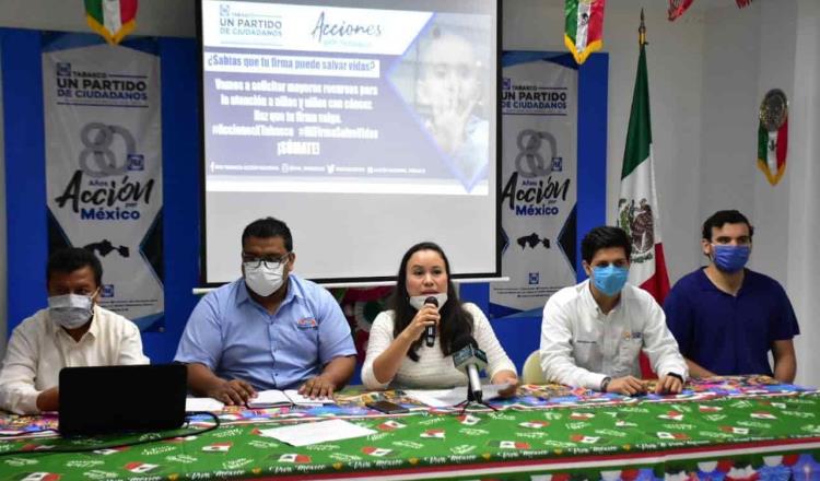 Anuncia PAN Tabasco recolección de firmas para solicitar mayores recursos para atender a pacientes con cáncer