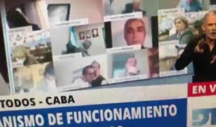 Suspende Cámara de Diputados de Argentina a diputado por besar el pecho de pareja durante una sesión virtual