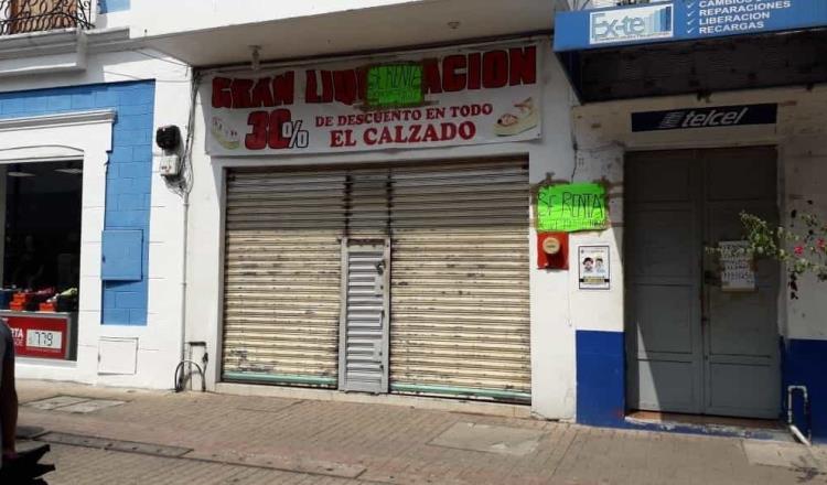 Advierten más de 100 comerciantes del primer cuadro de Villahermosa pasarse a la informalidad porque no tienen para la renta