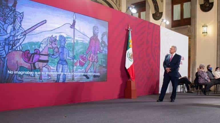 Insiste AMLO en que monarquía de España y el papa Francisco ofrezcan perdón a los pueblos originarios