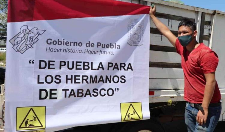 Envía Gobierno de Puebla a Tabasco apoyo para fortalecer labores de protección a damnificados