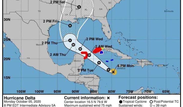 Quintana Roo emite alerta verde por la aproximación del huracán Delta