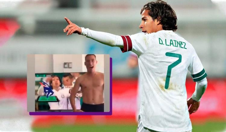Mauro Lainez es captado celebrando el gol de ‘Dieguito’ ante Argelia