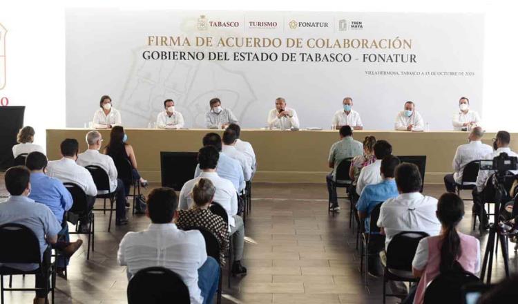 Gobierno de Tabasco y FONATUR firman convenio para iniciar con los trabajos del Tren Maya y proyecto de Ríos Mayas